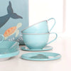 Toy teaset in a personalised cotton bag