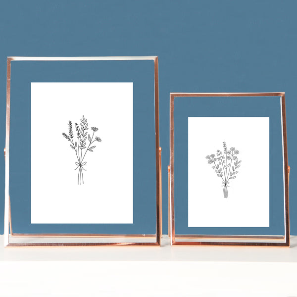 Rose Gold Glass Photo Frame