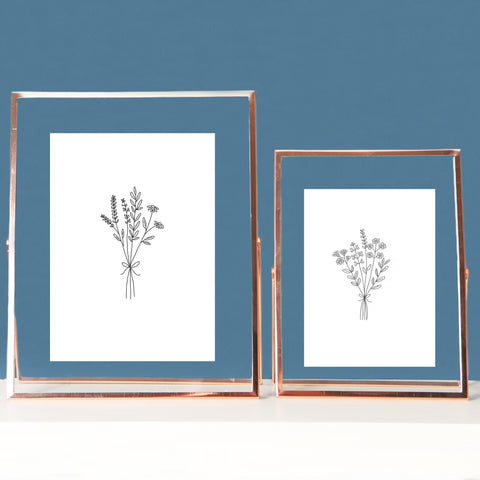 Rose Gold Glass Photo Frame