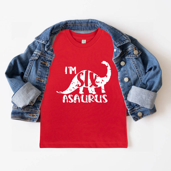 Children's Age Six Dinosaur T Shirt, Assorted Colours