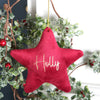 Personalised Velvet Star Christmas Tree Decoration