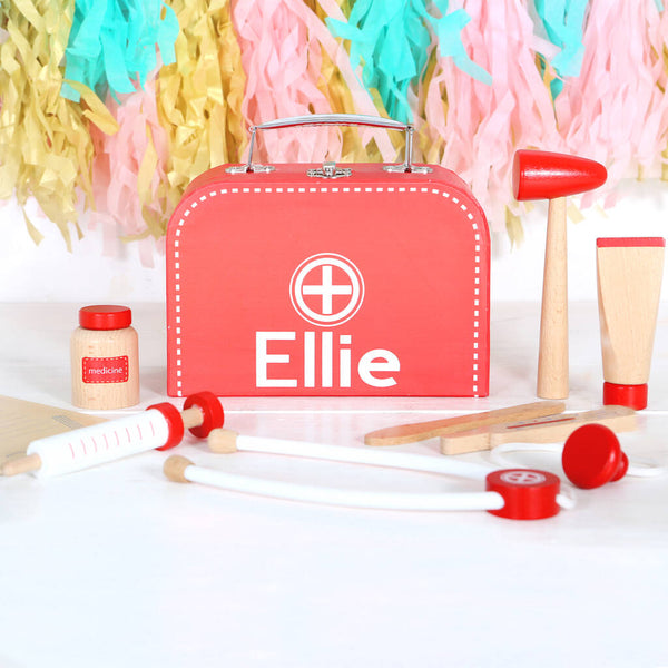 Wooden Doctors Set With Personalised Carry Case