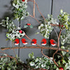 Three Christmas Robins And Snowflake Hanging Decoration