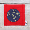 Nautical Anchor Fabric Handbag Mirror