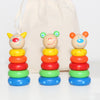 Wooden Animal Stacking Toy With Personalised Bag