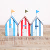 Striped Coastal Beach Hut Freestanding Decoration