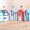 Striped Coastal Beach Hut Freestanding Decoration