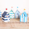Striped Coastal Beach Hut Freestanding Decoration