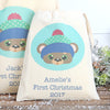 Personalised Christmas Bear Cotton Bags