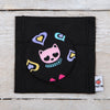 Glitter Cat Or Bow Fabric Handbag Mirror And Pouch
