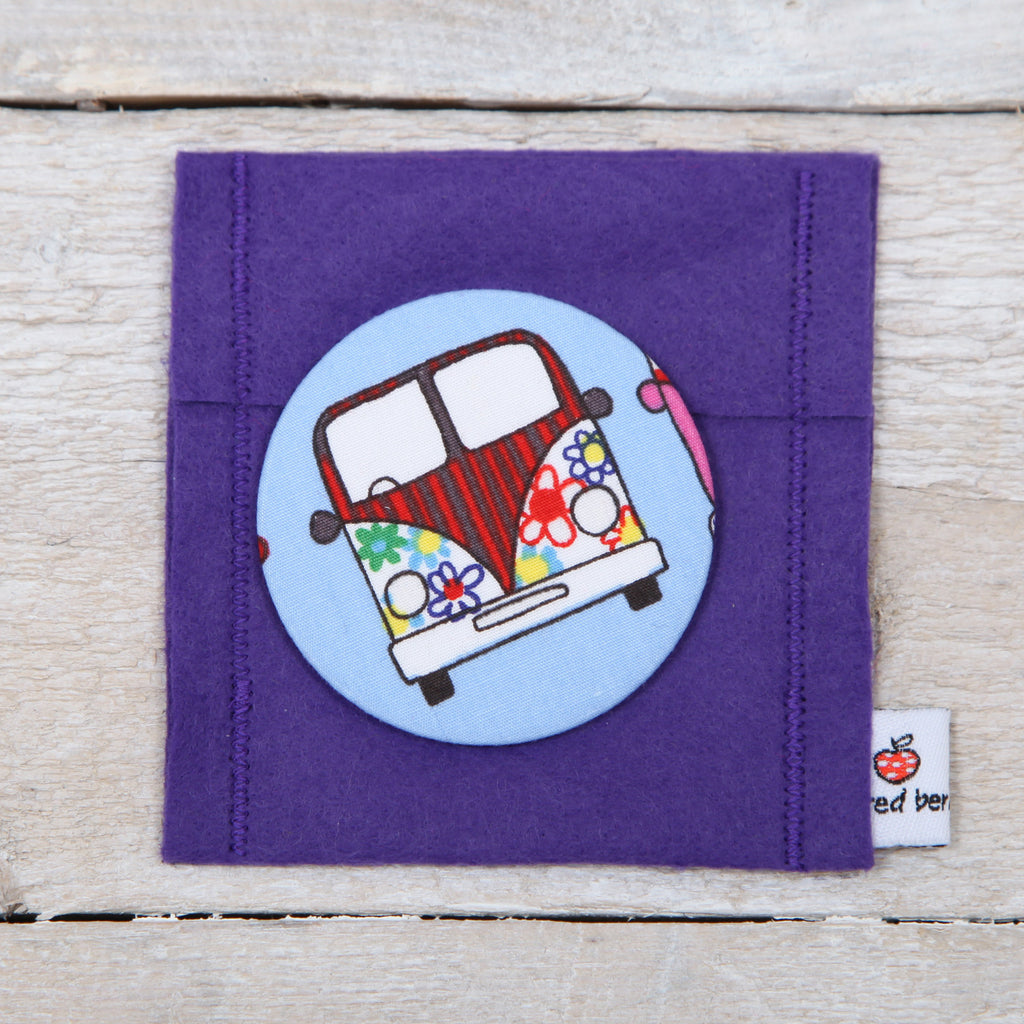 Camper Van Handbag Mirror With Pouch