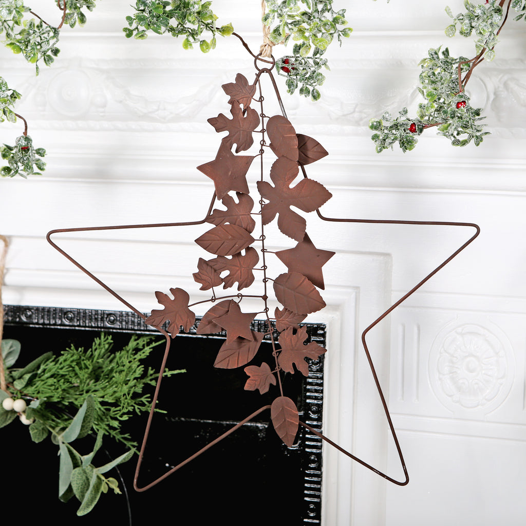 Bronze Tone Star Wreath Christmas Decoration
