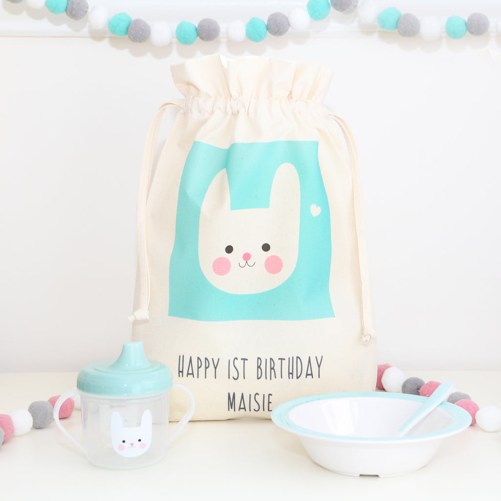 Bunny Design Breakfast Set And Cotton Bag