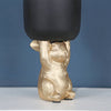 Personalised Gold Tone Bunny Hare With Black Plant Pot