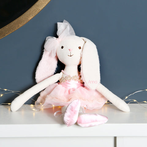 Personalised Ballet Bunny Rabbit In Pink Dress