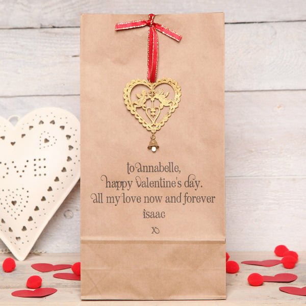 Personalised Christmas Gift Bag And Cherub