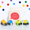 Wooden Construction Truck And Personalised Bag