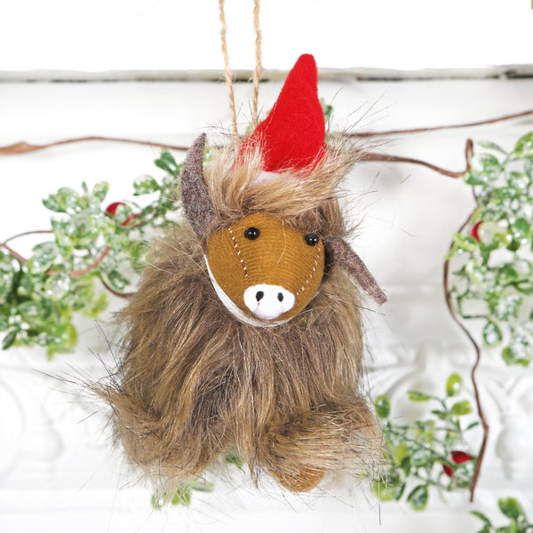 Highland Cow Coo Fabric Christmas Tree Decoration