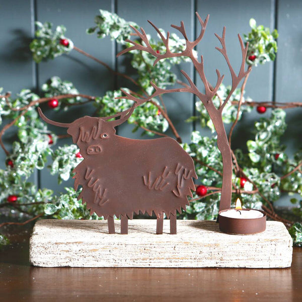 Highland Cow Coo Tea Light Holder Christmas
