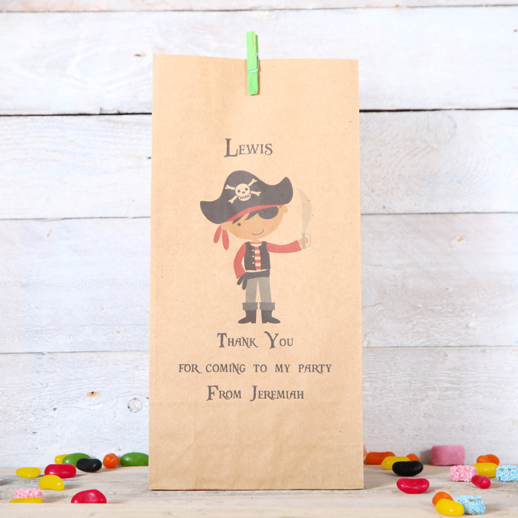 Personalised Boy Pirate Party Bags, Dark