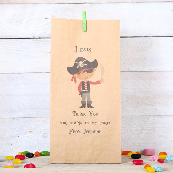Personalised Boy Pirate Party Bags, Dark