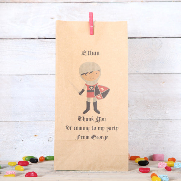 Personalised Knight Party Bags, Dark