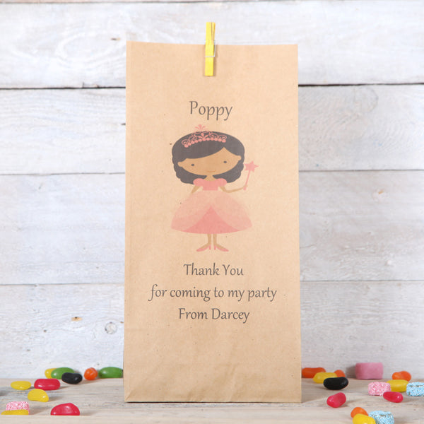 Personalised Princess Party Bags, Dark