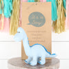 Blue Diplodocus Dinosaur Rattle + Personalised Gift Bag