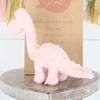 Personalised Gift Bag + Pink Diplodocus Rattle Dinosaur