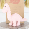 Personalised Gift Bag + Pink Diplodocus Rattle Dinosaur