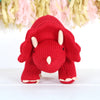 Red Knitted Triceratops Dinosaur Soft Toy