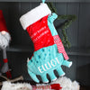 Personalised Plush Dinosaur Christmas Stocking red berry apple
