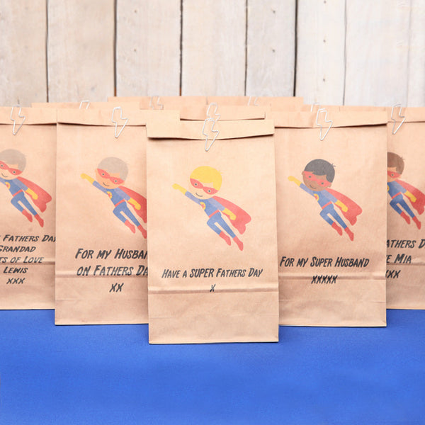 Personalised Fathers Day Superhero Gift Bag
