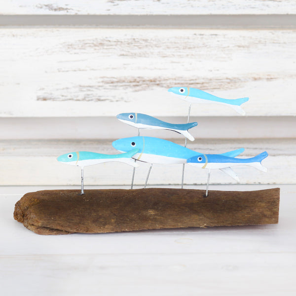 Fish On Driftwood Freestanding Decoration