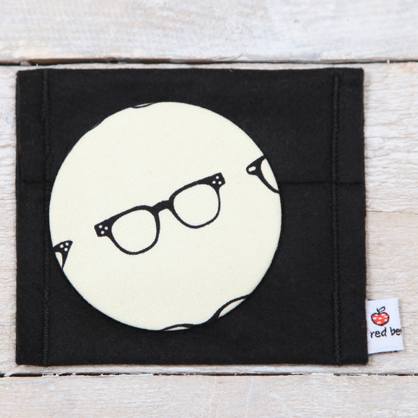 Glasses Print Handbag Mirror With Pouch, 2 sizes