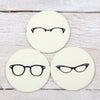 Glasses Print Handbag Mirror With Pouch, 2 sizes