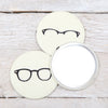 Glasses Print Handbag Mirror With Pouch, 2 sizes