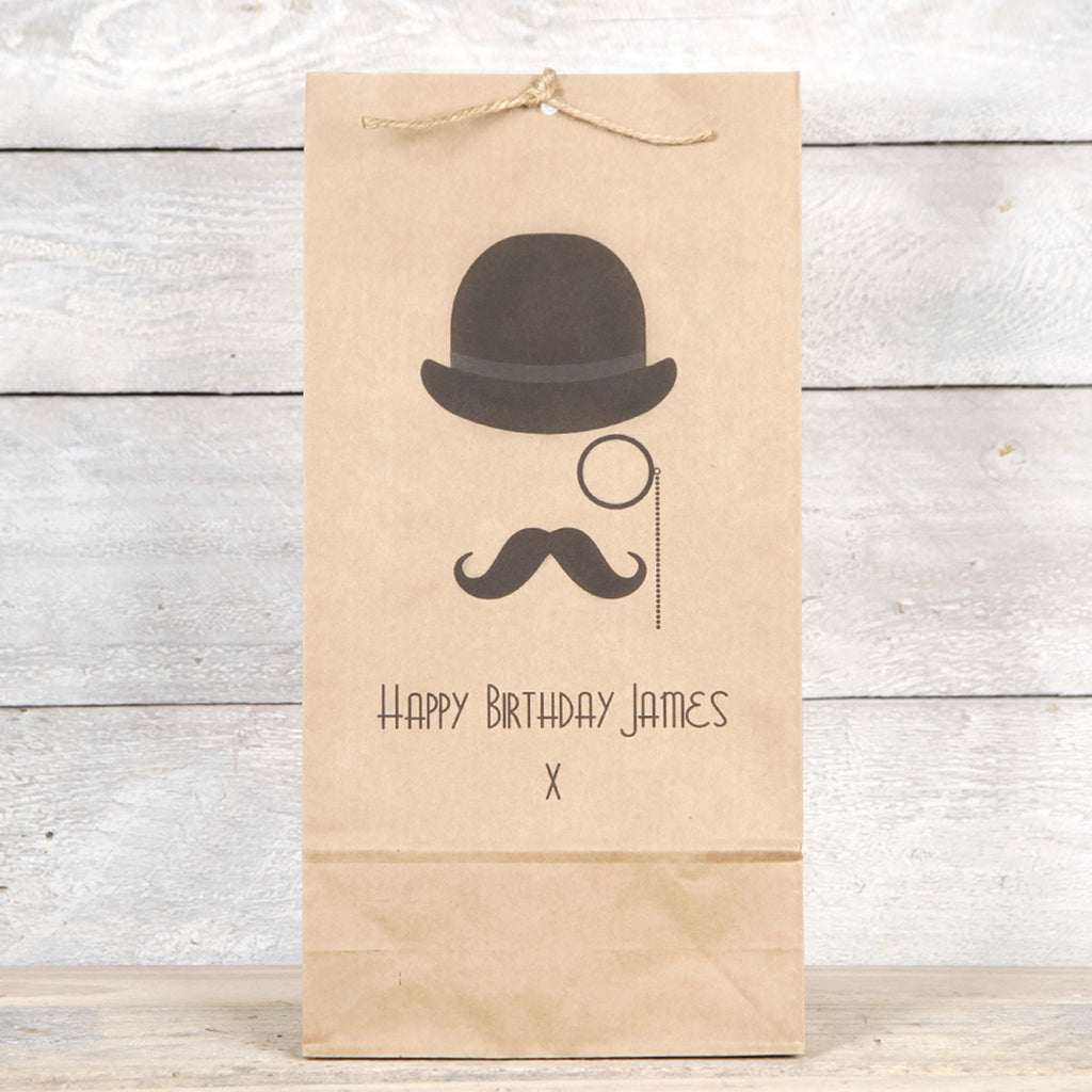 Monocle, Hat And Moustache Mens Gift Bag