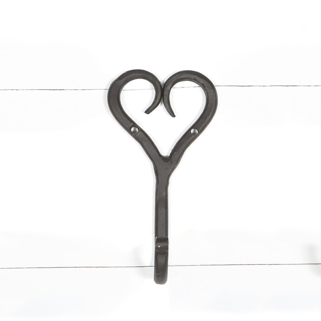 Black Iron Heart Wall Hook