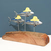 Trio Of Mackerel Fish In Fishermans Hats