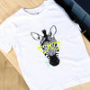 Kids Personalised Zebra With Glasses T Shirt