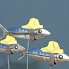 Trio Of Mackerel Fish In Fishermans Hats