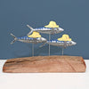 Trio Of Mackerel Fish In Fishermans Hats