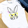 Kids Personalised Rabbit Bunny With Glasses T Shirt