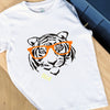 Kids Personalised Tiger With Glasses T Shirt red berry apple