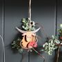 Christmas Highland Cow Coo Bagpipes Hanging Decoration