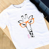 Kids Personalised Giraffe With Glasses T Shirt
