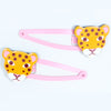 Leopard Hair Bobble And Clip Set With Personalised Bag