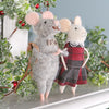 Christmas Mouse Couple Decoration, Set Of Two