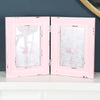Double Wooden Blue, Green Or Pink Photo Frame